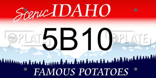 5B10 Idaho License Plate