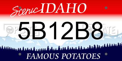 5B12B8 Idaho License Plate