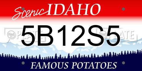 5B12S5 Idaho License Plate