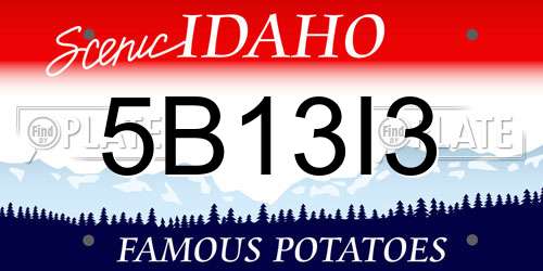 5B13I3 Idaho License Plate