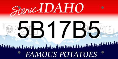 5B17B5 Idaho License Plate