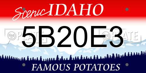 5B20E3 Idaho License Plate