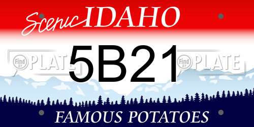 5B21 Idaho License Plate