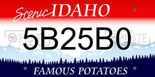 5B25B0 Idaho License Plate