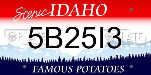 5B25I3 Idaho License Plate