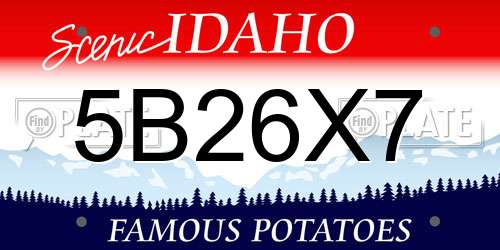 5B26X7 Idaho License Plate