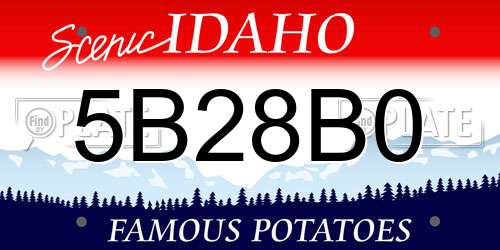 5B28B0 Idaho License Plate
