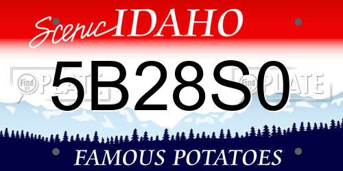 5B28S0 Idaho License Plate