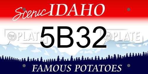 5B32 Idaho License Plate