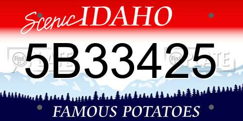 5B33425 Idaho License Plate