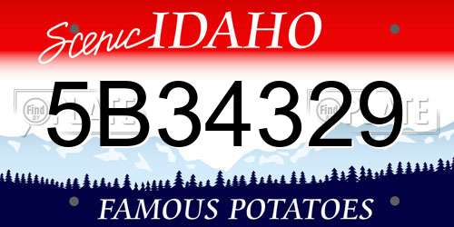 5B34329 Idaho License Plate