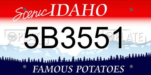 5B3551 Idaho License Plate