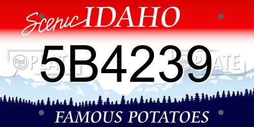5B4239 Idaho License Plate