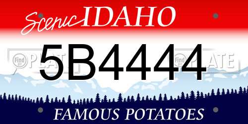 5B4444 Idaho License Plate