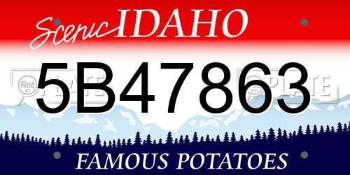 5B47863 Idaho License Plate