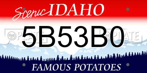 5B53B0 Idaho License Plate