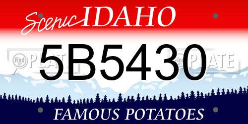 5B5430 Idaho License Plate