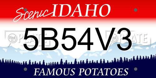 5B54V3 Idaho License Plate