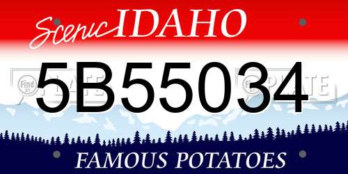 5B55034 Idaho License Plate