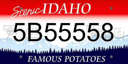 5B55558 Idaho License Plate