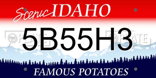 5B55H3 Idaho License Plate