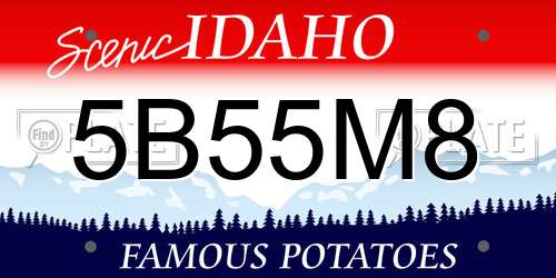 5B55M8 Idaho License Plate