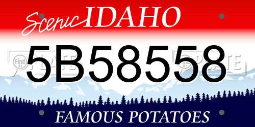 5B58558 Idaho License Plate