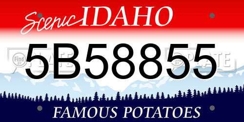 5B58855 Idaho License Plate