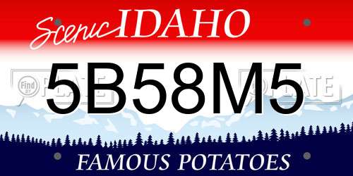 5B58M5 Idaho License Plate