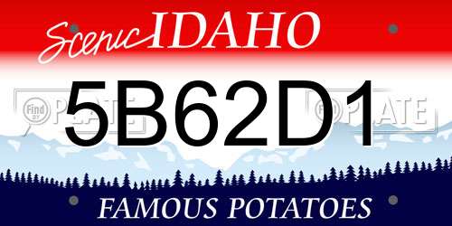 5B62D1 Idaho License Plate
