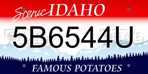 5B6544U Idaho License Plate