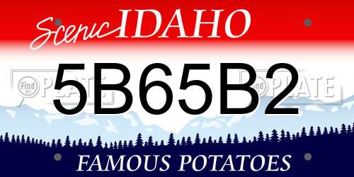 5B65B2 Idaho License Plate