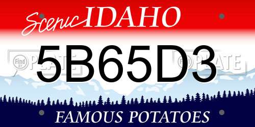 5B65D3 Idaho License Plate