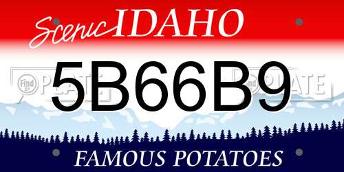 5B66B9 Idaho License Plate