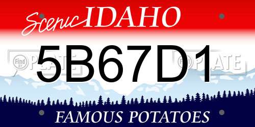 5B67D1 Idaho License Plate