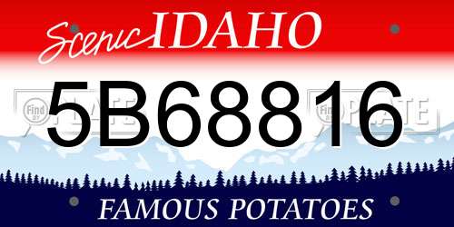 5B68816 Idaho License Plate