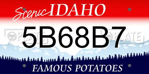 5B68B7 Idaho License Plate