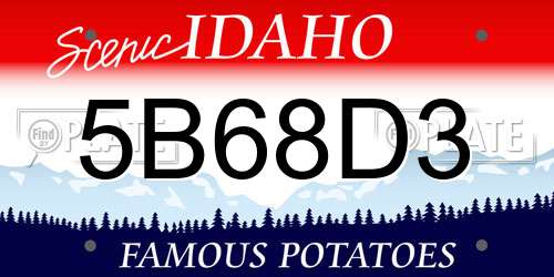 5B68D3 Idaho License Plate
