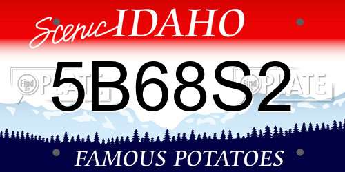 5B68S2 Idaho License Plate