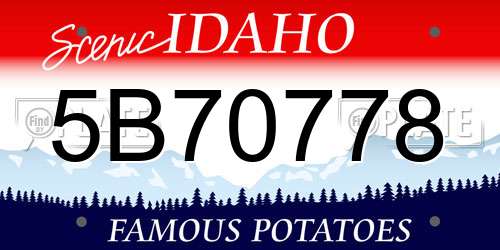 5B70778 Idaho License Plate