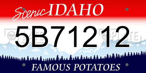 5B71212 Idaho License Plate