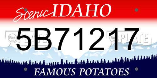 5B71217 Idaho License Plate