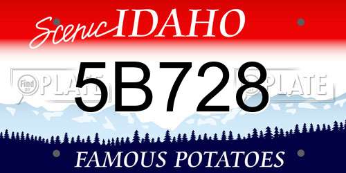 5B728 Idaho License Plate