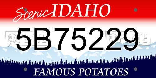 5B75229 Idaho License Plate
