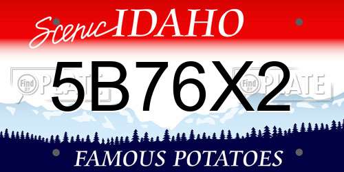 5B76X2 Idaho License Plate