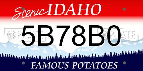 5B78B0 Idaho License Plate