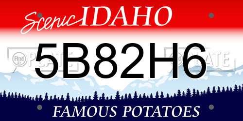 5B82H6 Idaho License Plate