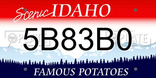 5B83B0 Idaho License Plate