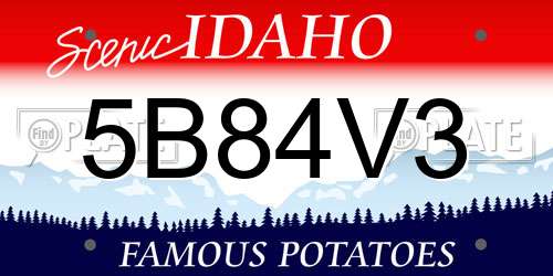5B84V3 Idaho License Plate