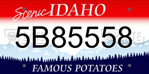 5B85558 Idaho License Plate